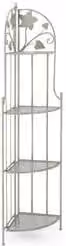 Angoliera Pieghevole Harriet in Metallo Stile Shabby Chic Colore Salvia e Grigio con Decorazioni Floreali