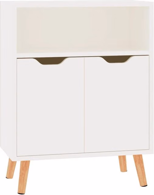 Credenza comò armadio mobile portaoggetti organizzador cucina soggiorno lucido 60 x 30 x 72 cm legno ingegnerizzato bianco 02_0030656