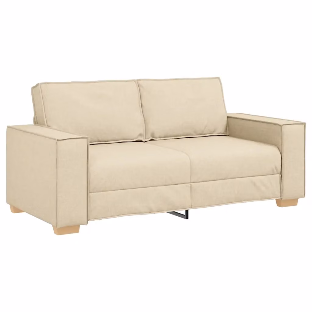 Divano a 2 posti moderno vidaXL in tessuto beige con cuscini inclusi L/P/H: 180 x 78 x 84 cm – 2