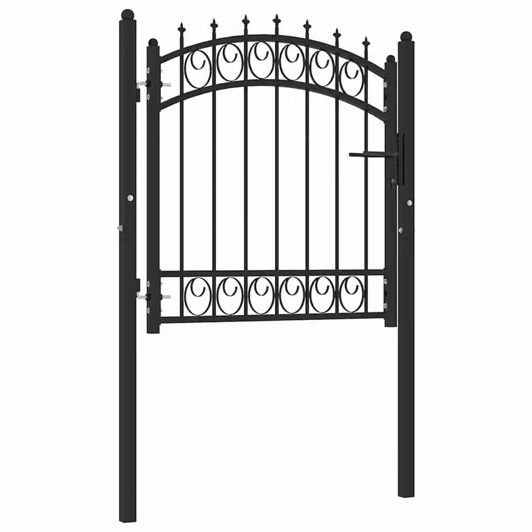 Cancello singolo a battente vidaXL in acciaio nero L: 100 cm, H: 97 cm