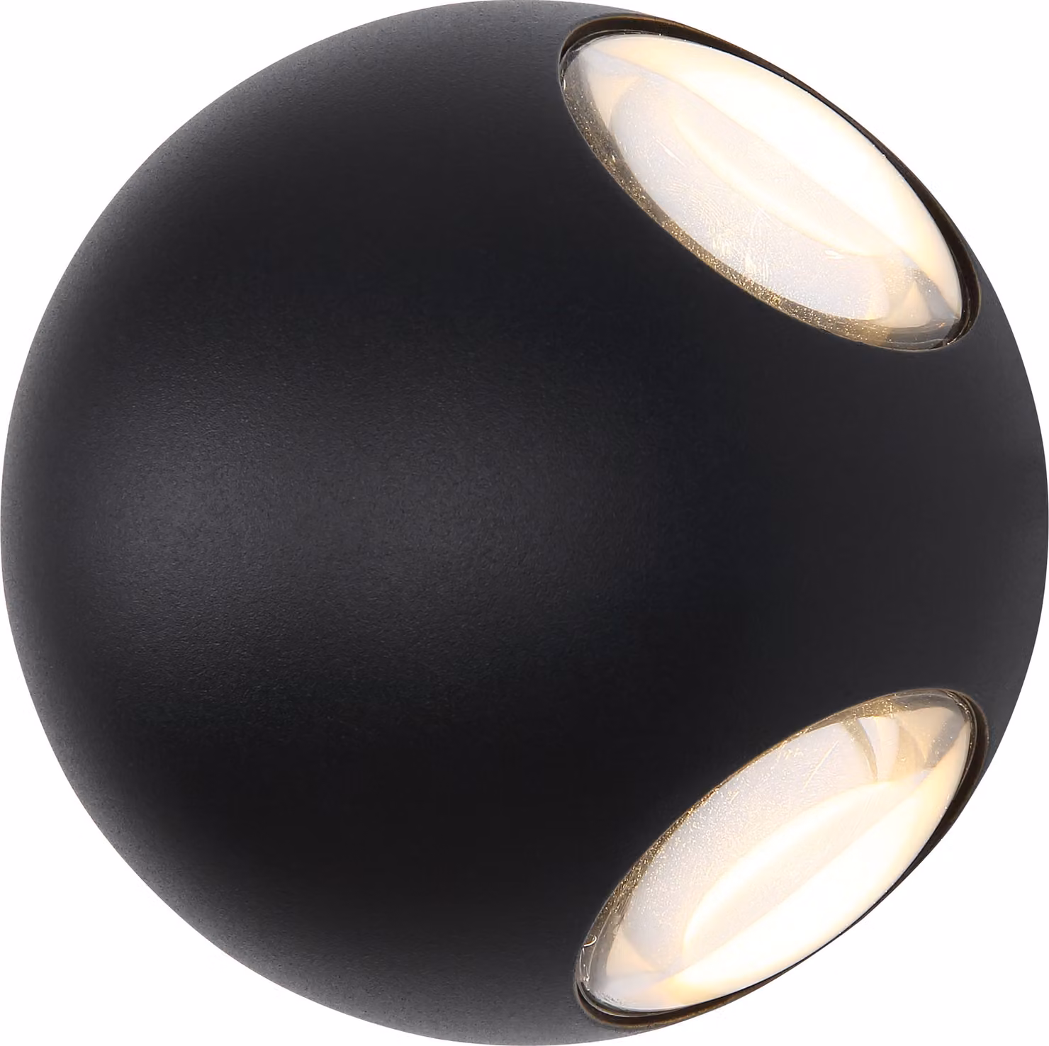 Lampada da esterno Globo Lighting, alluminio nero opaco, vetro trasparente, ulteriori caratteristiche: effetto luce direzionabile in quattro direzioni, grado di protezione IP54, diametro: 110 mm, altezza: 90 mm, include LED 4,5W 230V, flusso luminoso: 440