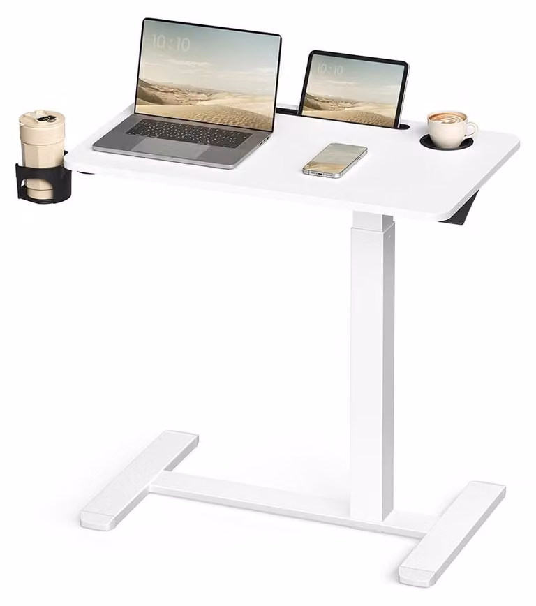 Tavolino laterale mobile e regolabile – scrivania mobile – 70 x 40 x (65–102) cm