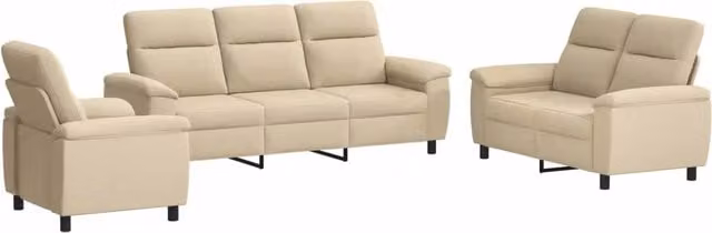 Set di divani 3 pcs Crema Tessuto 3430673