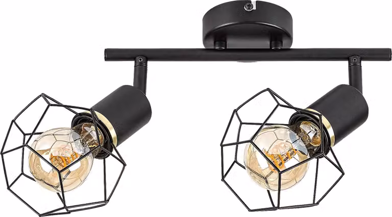 Rabalux Lampada da soffitto nera Fran per lampadina 2x E27 71066