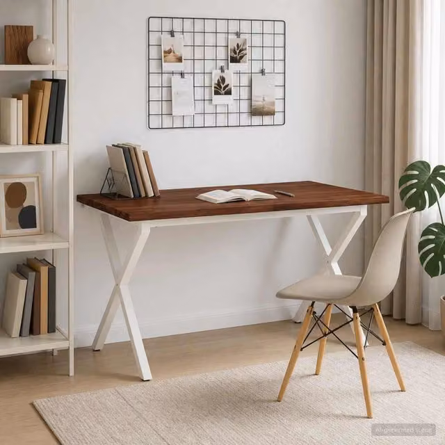 Tavolo da pranzo con bordo vivo 140 x 80 x 75 cm Marrone Scuro 3425091