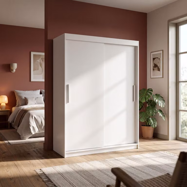 Armadio a porte scorrevoli Masseno VIVA 200/215,5/59 cm, 2 ante, bianco