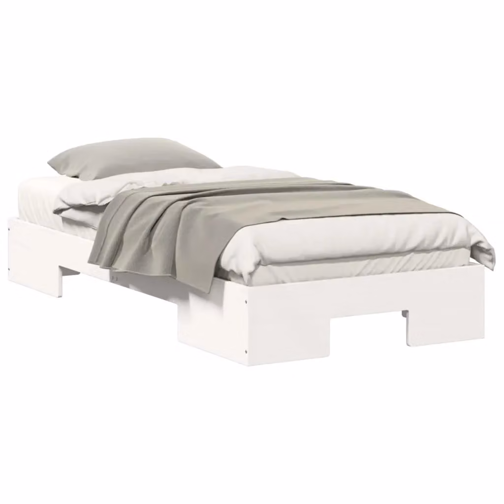 Struttura letto con giroletto e rete in legno di pino bianco DESIGN IN L/P/H: 190 x 90 x 25 cm – 2