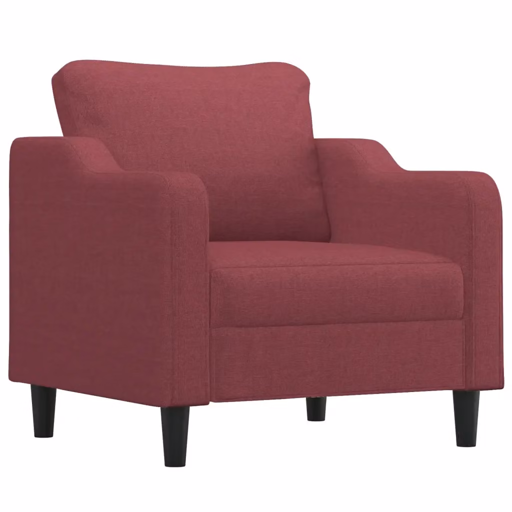 Poltrona moderna in tessuto rosso con struttura in metallo e braccioli 661434 – 2