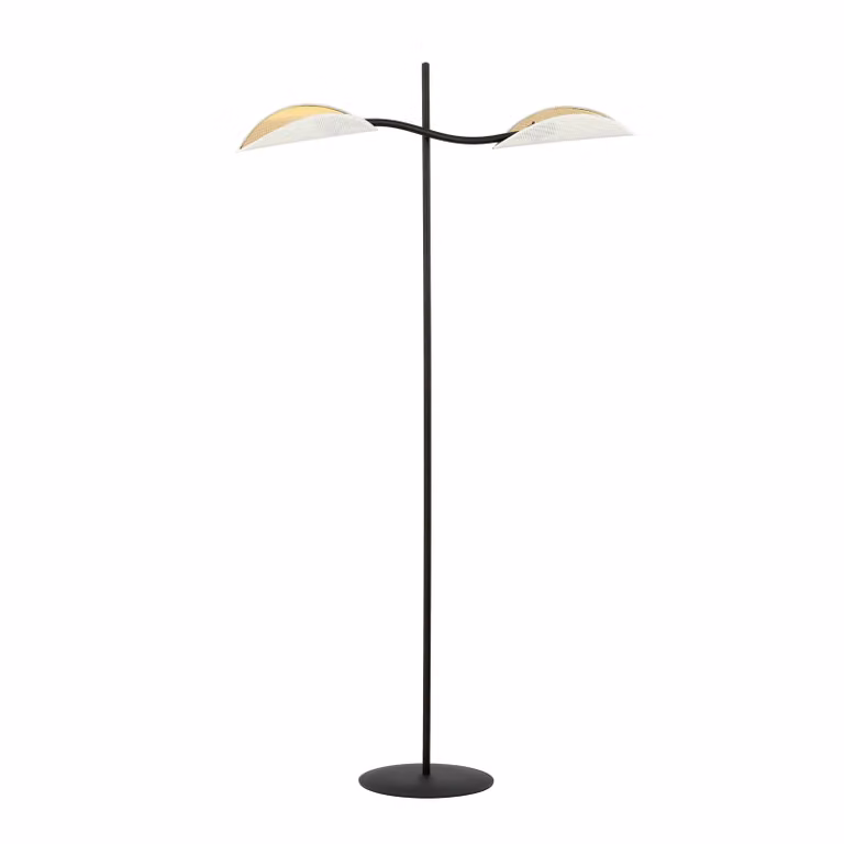 Lampada da terra Emibig 2xE14 40W LOTUS LP2 BIANCO/ORO 1107/LP2