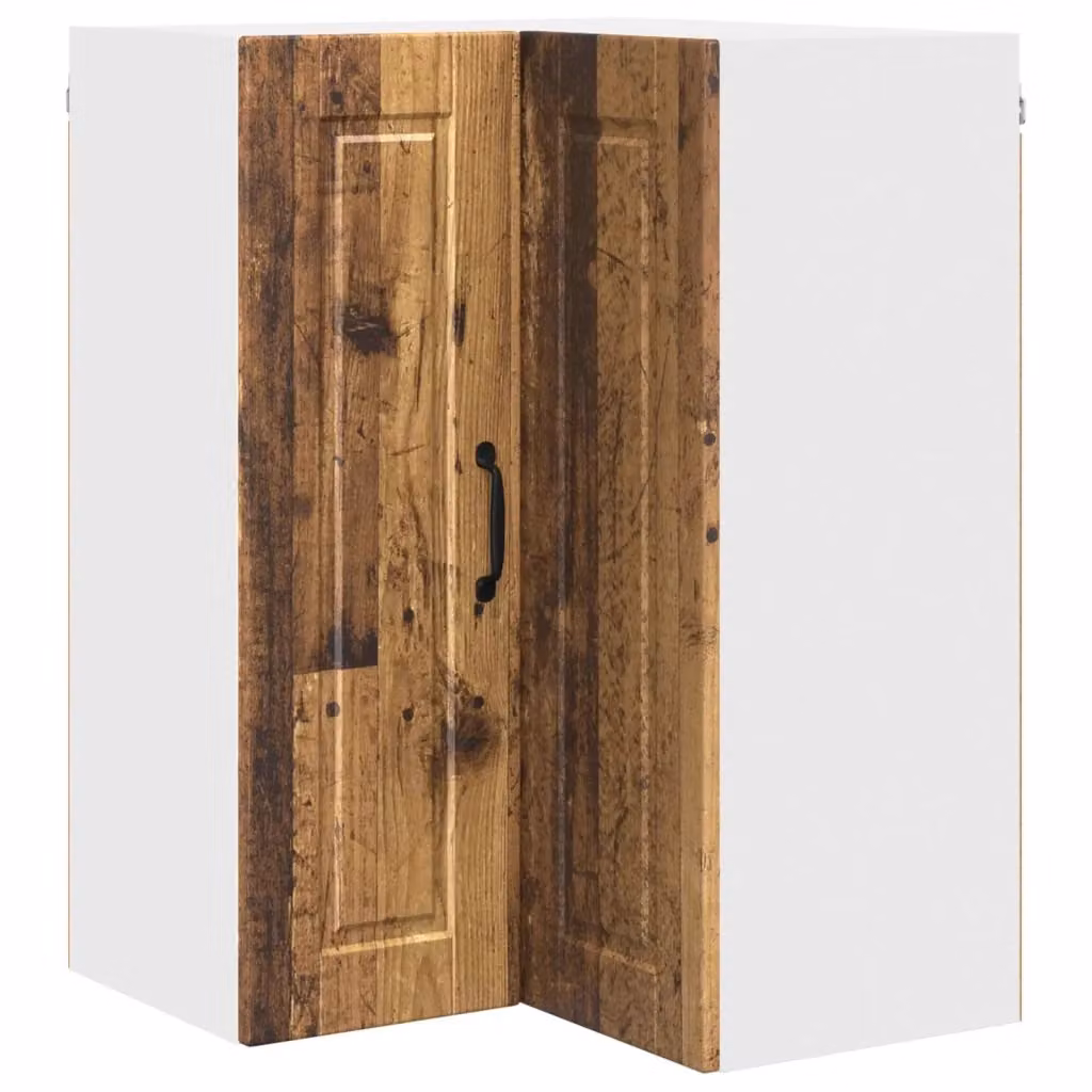 Mobile angolare a parete PORTO vidaXL in legno effetto vecchio marrone L/P/H: 57 x 57 x 80 cm – 2