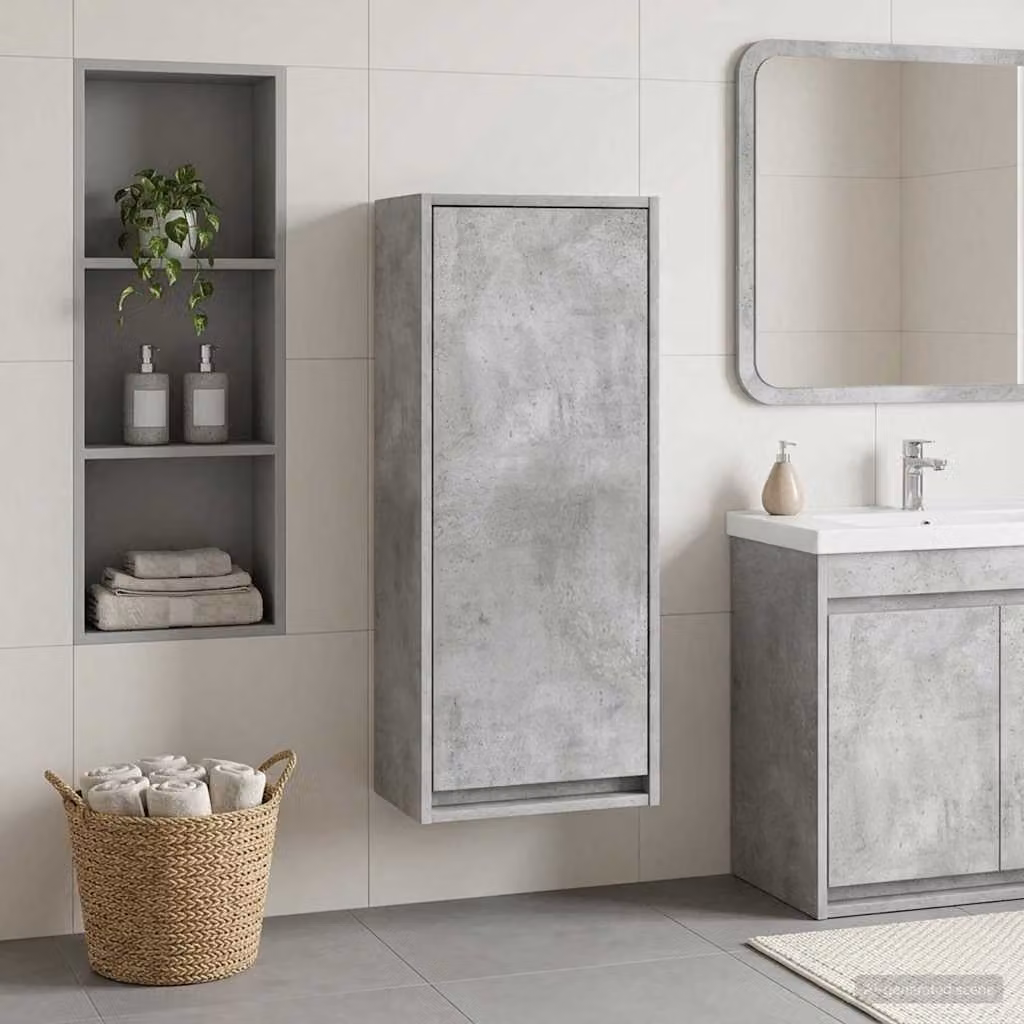 Mobile lavabo da parete vidaXL moderno in grigio opaco L/P/H: 35 x 20 x 81 cm
