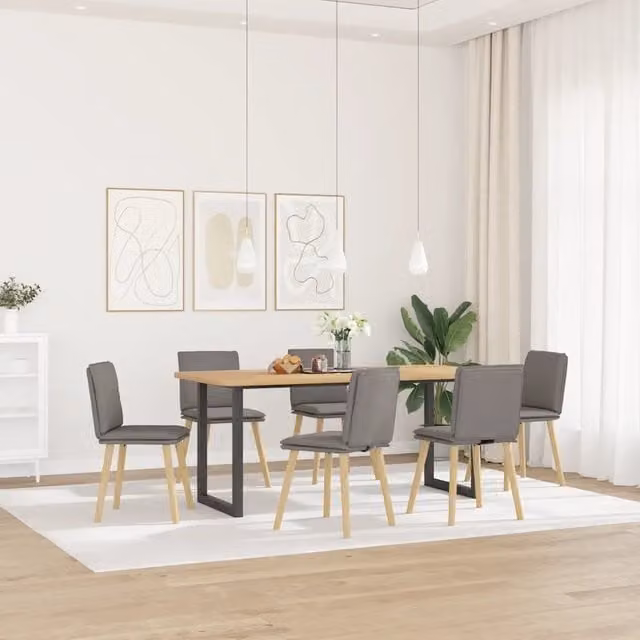 Sedie da Pranzo 6 pz Grigio Talpa in Tessuto 3315631