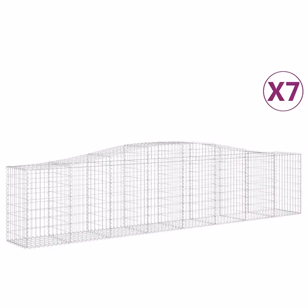 Set di 7 Cesti Gabbioni ad Arco Videx in Acciaio Zincato Grigio L: 400 cm, P: 50 cm, H: 80/100 cm – 2