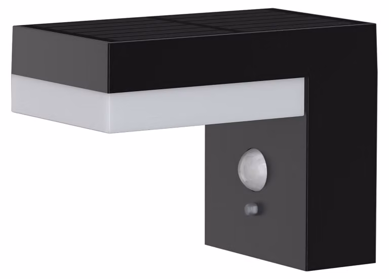 Lampada solare da esterno, luce bianco caldo, con sensore di movimento, diametro 12,5 cm
