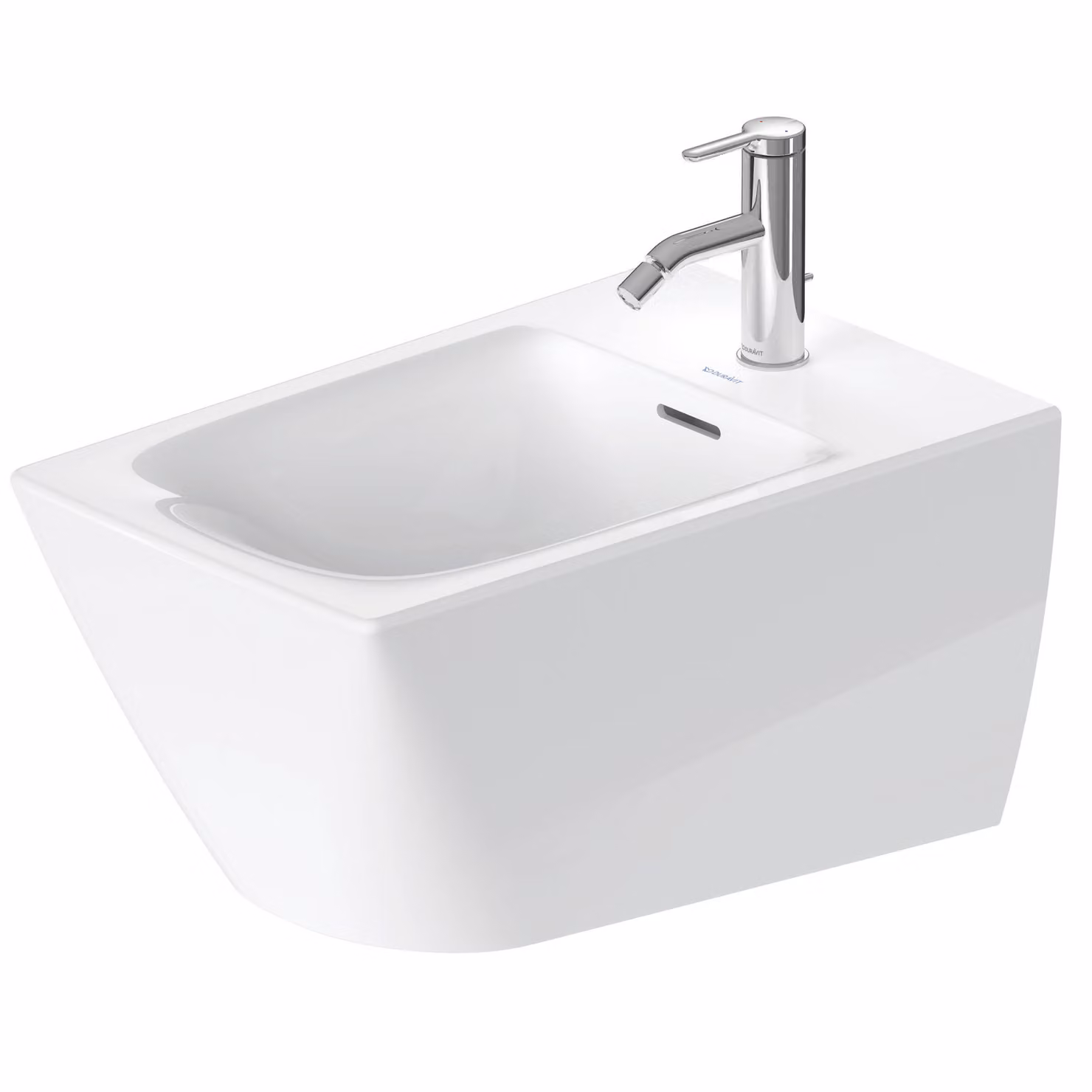 Duravit Viu bidet mural 229215, 370x570 mm, avec trop-plein, avec table de robinetterie, 2292150000, 2292150000