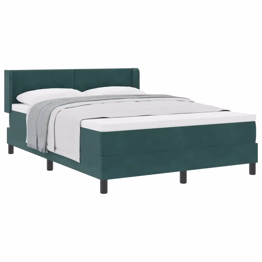 Letto ibrido con materasso e testiera vidaXL in velluto verde, L 140 x P 190 cm – 2