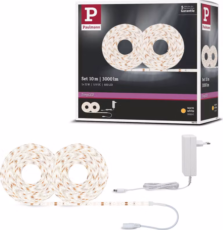 Paulmann SimpLED Striscia LED bianco caldo set completo