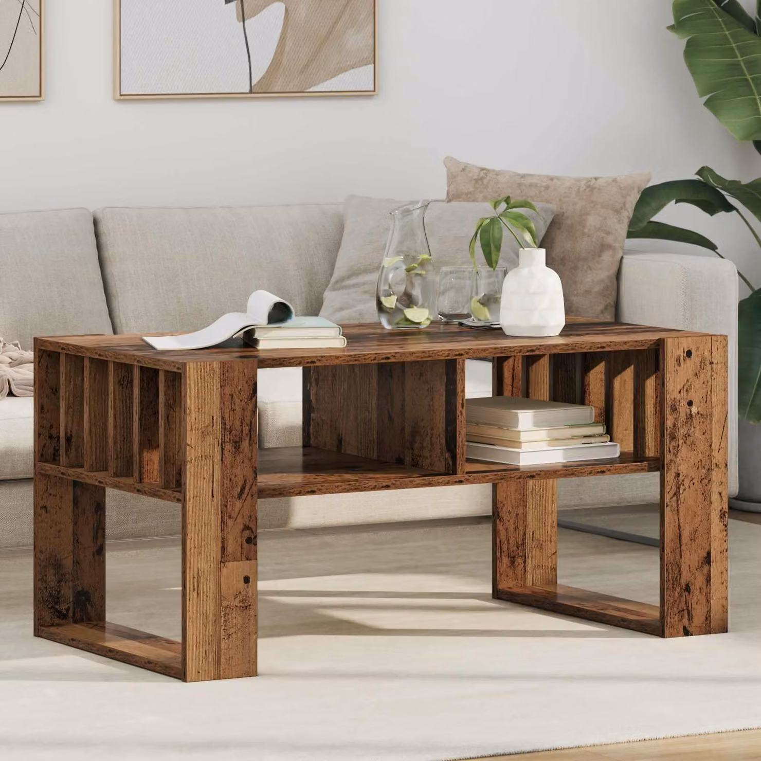 Maison Exclusive - Tavolino in legno antico 92 x 49,5 x 45 cm Materiale ligneo