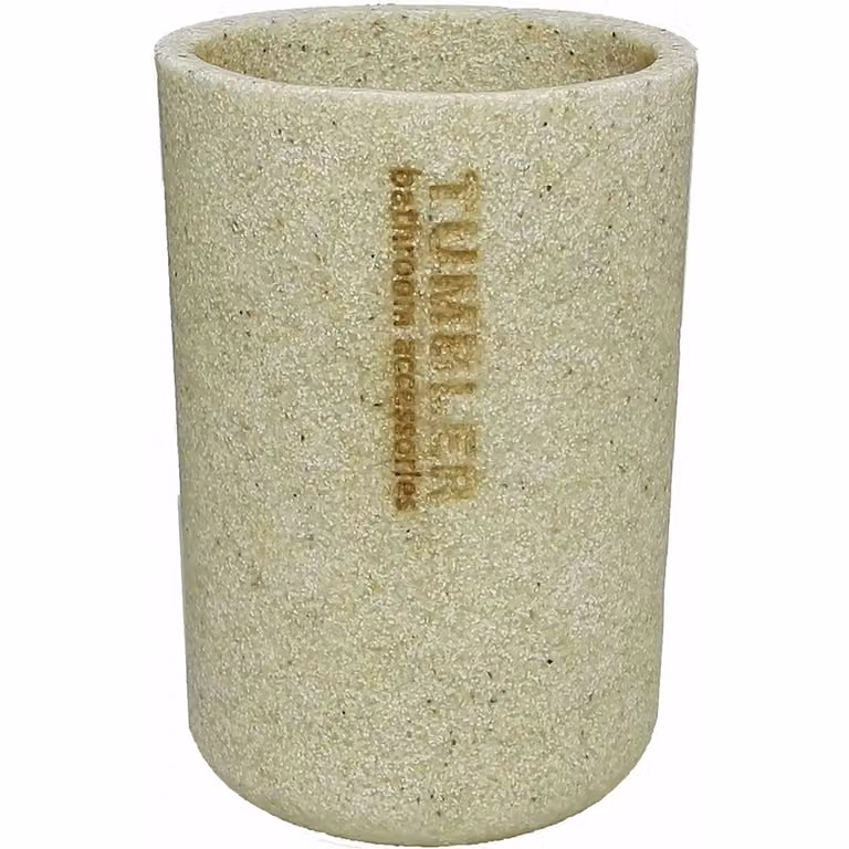 Portaspazzolini da bagno beige Vestiamo Casa in plastica, Altezza: 11 cm, Diametro: 8 cm