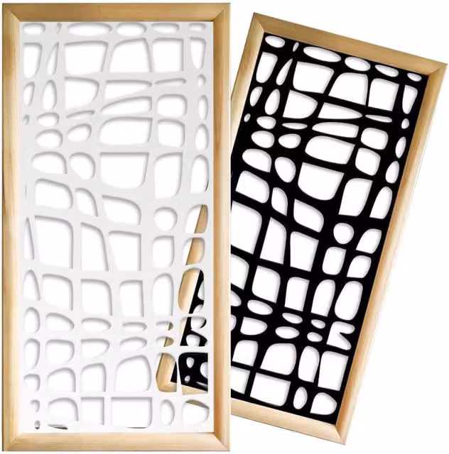 Moduli Decorativi ABSTRACT di Signorbit in Legno e PVC, Colore Nero, L 73 cm x H 148 cm x P 64 cm