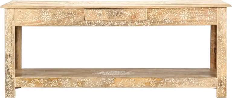 Tavolino da Salotto 110x50x45 cm Mango Massello Dipinto a Mano