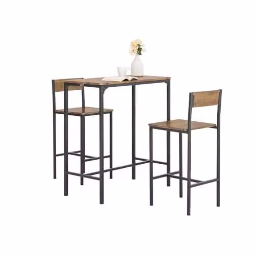 SoBuy Tavolo con Sedie da Cucina, salvaspazio & industriale, 89x87x45cm