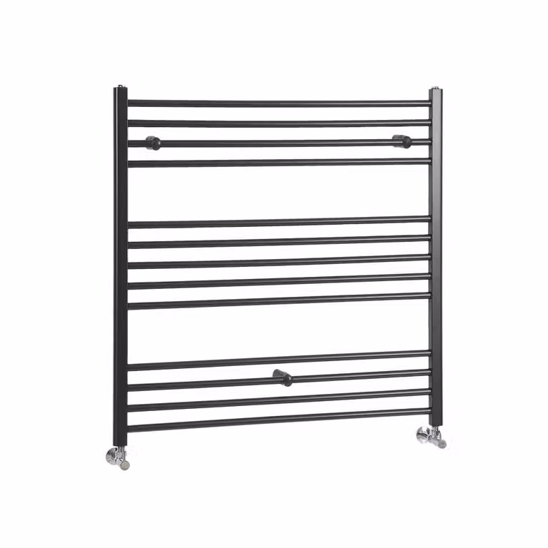 Scaldasalviette di Design Nero - Termoarredo Bagno Piatto - 670W - 1000 x 1000mm - Nox