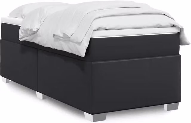 Giroletto a Molle con Materasso Nero 100x200 cm in Similpelle 3285197