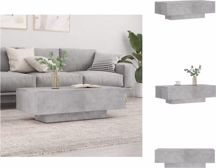 vidaXL Tavolino da caffè grigio cemento 100x49,5x31 cm materiale a base di legno - Tavolini da caffè