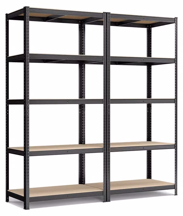 Scaffalatura industriale, 2 ripiani – Acciaio rinforzato – Ripiani regolabili – 200 x 100 x 50 cm