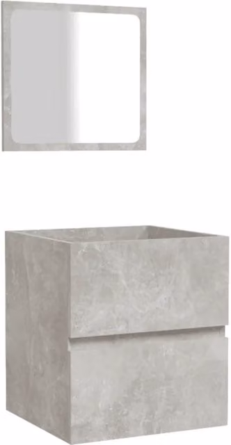 Mobiletto da bagno con specchio ampio vano contenitore 41 x 38,5 x 45 cm legno grigio cemento 02_0047832