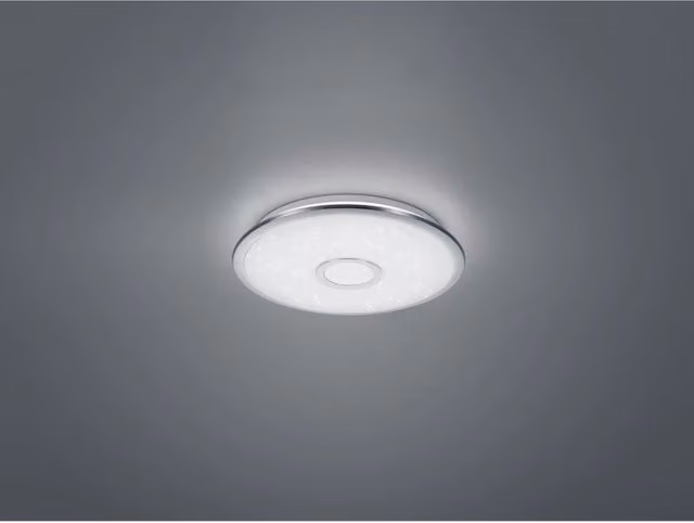 Plafoniera LED Osaka Trio Leuchten, Design Moderno Round, Colore Cromo e Bianco, Ø 42 cm, Dimmerabile con Telecomando