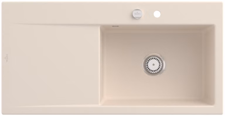 Lavello da cucina rettangolare Villeroy&Boch, lavello da cucina Subway Style 60 Ivory CeramicPlus 1000x510mm, larghezza base 60 cm