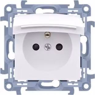Presa singola per versione IP44 - con guarnizione - sportello nel colore del coperchio, 16A, bianco