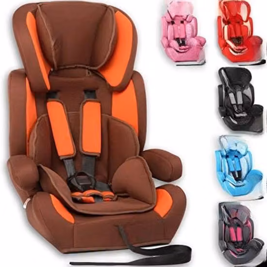 Seggiolino per Auto con Altezza Regolabile per Bambini 9-36kg, Cuoio Marrone e Arancione
