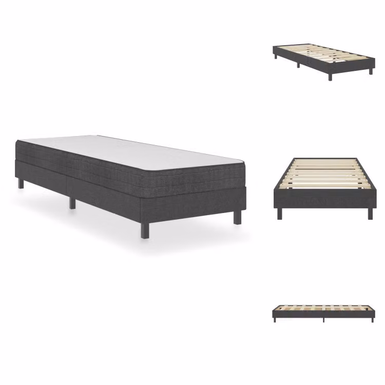 vidaXL Struttura letto Boxspring in tessuto grigio 100x200 cm - Letti e strutture letto