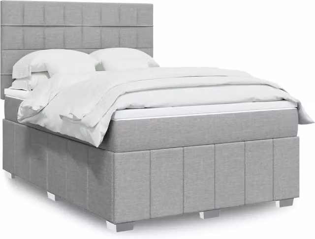 Letto Ibrido con Giroletto a Molle e Materasso vidaXL, Grigio e Bianco, L/P/H: 140 x 200 cm