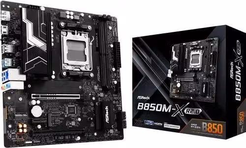 Scheda Madre Asrock AM5 B850 Micro ATX DDR5 Colore Nero con Ethernet LAN