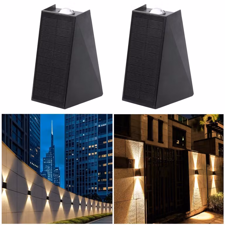 Lampade solari a LED, confezione da 2, grado di protezione IP65, con sensore di movimento, luminosità di 400 lumen