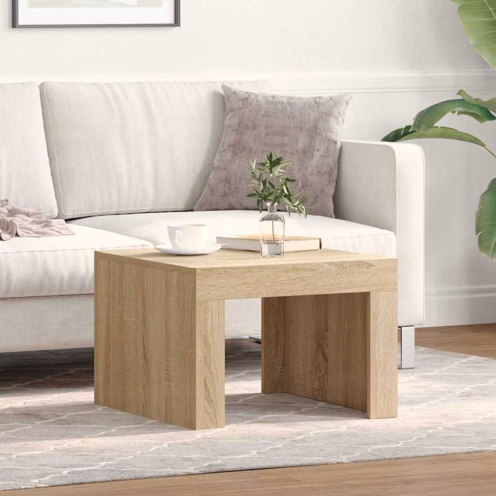 vidaXL Tavolino da Salotto Moderno in Legno Rovere, Marrone, L/P/H: 50 x 50 x 35 cm