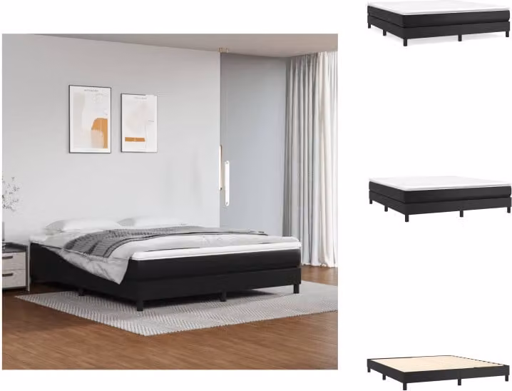 vidaXL Letto a molle insacchettate nero 160x200 cm in Pelle finta - Letti e strutture letto