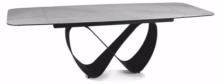 Casa Padrino tavolo da pranzo bianco opaco / nero opaco 160-240 cm - Allungabile
