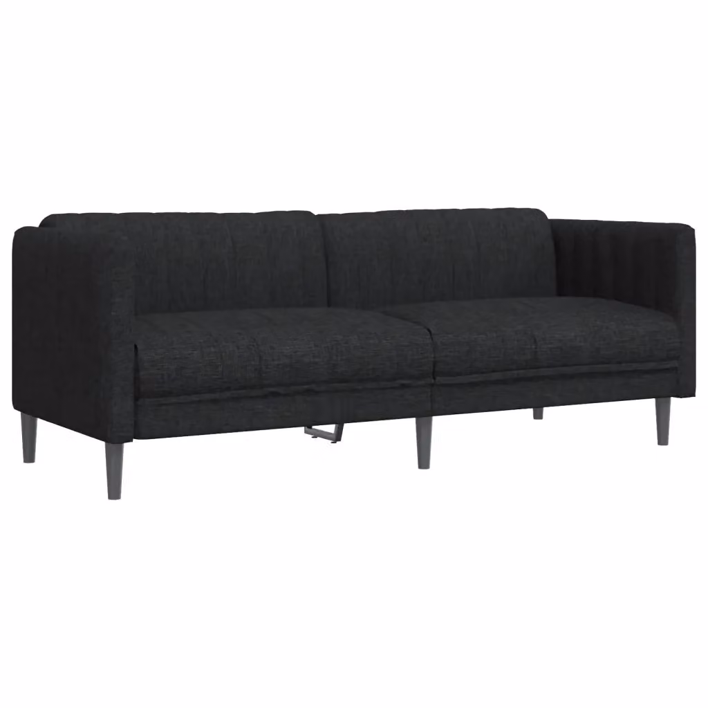 Divano a 3 posti moderno vidaXL in tessuto nero per soggiorno L: 193 cm, P: 76,5 cm, H: 74,5 cm – 2