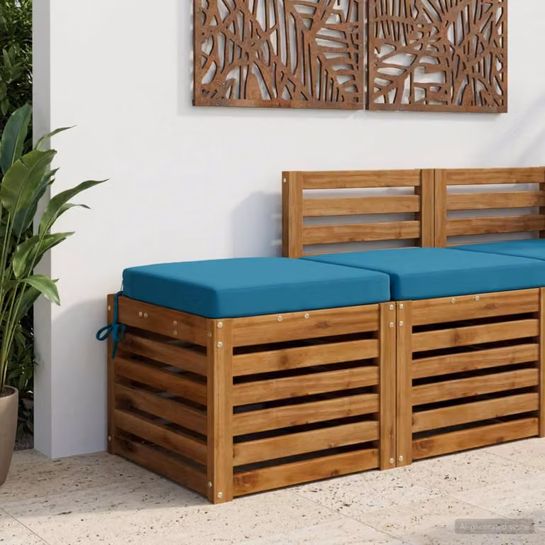 Cuscino per sedile vidaXL SOEST in poliestere azzurro con rivestimento rimovibile e lavabile