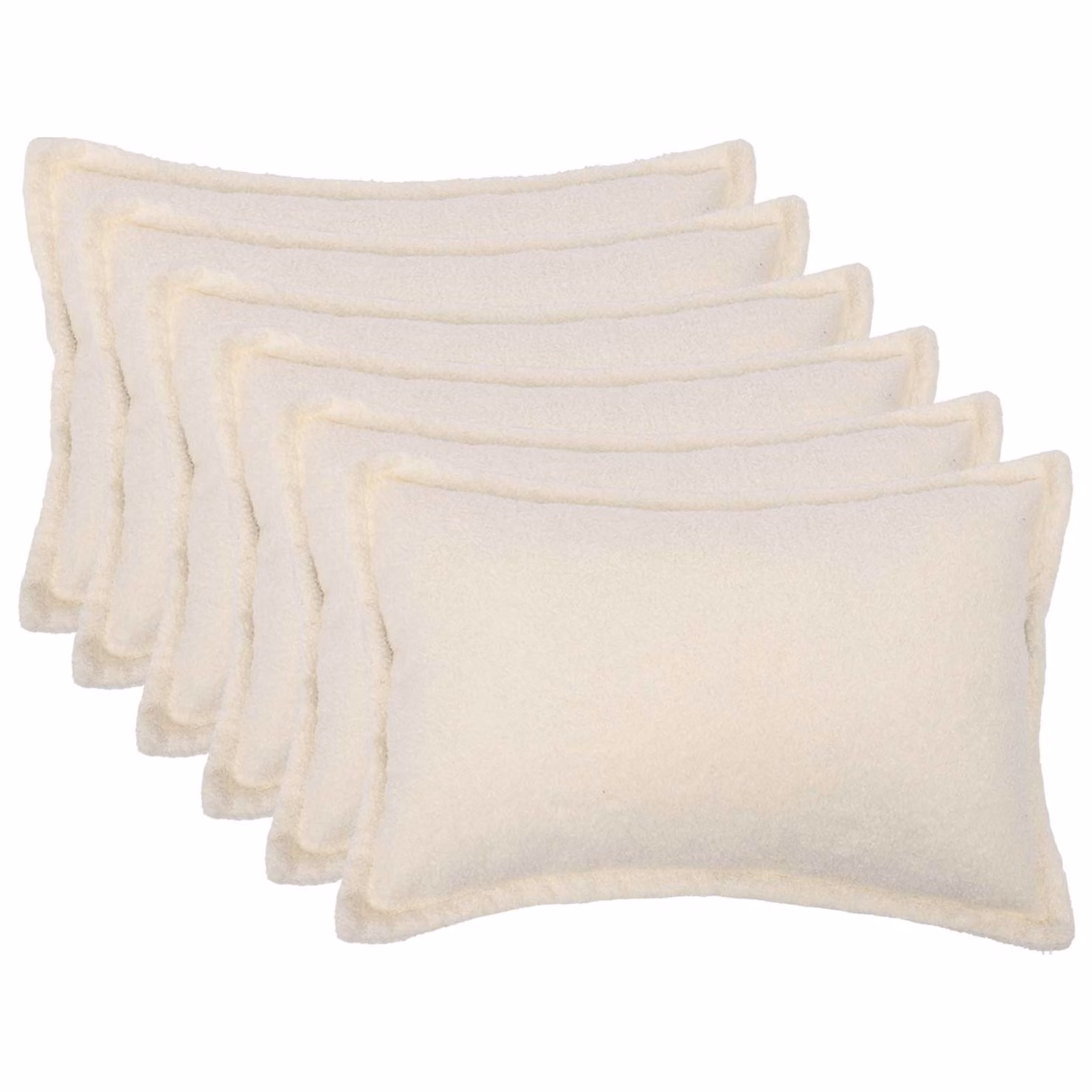 Set di 6 federe vidaXL HOUTEN in tessuto bouclé color crema, L 50 cm x P 75 cm