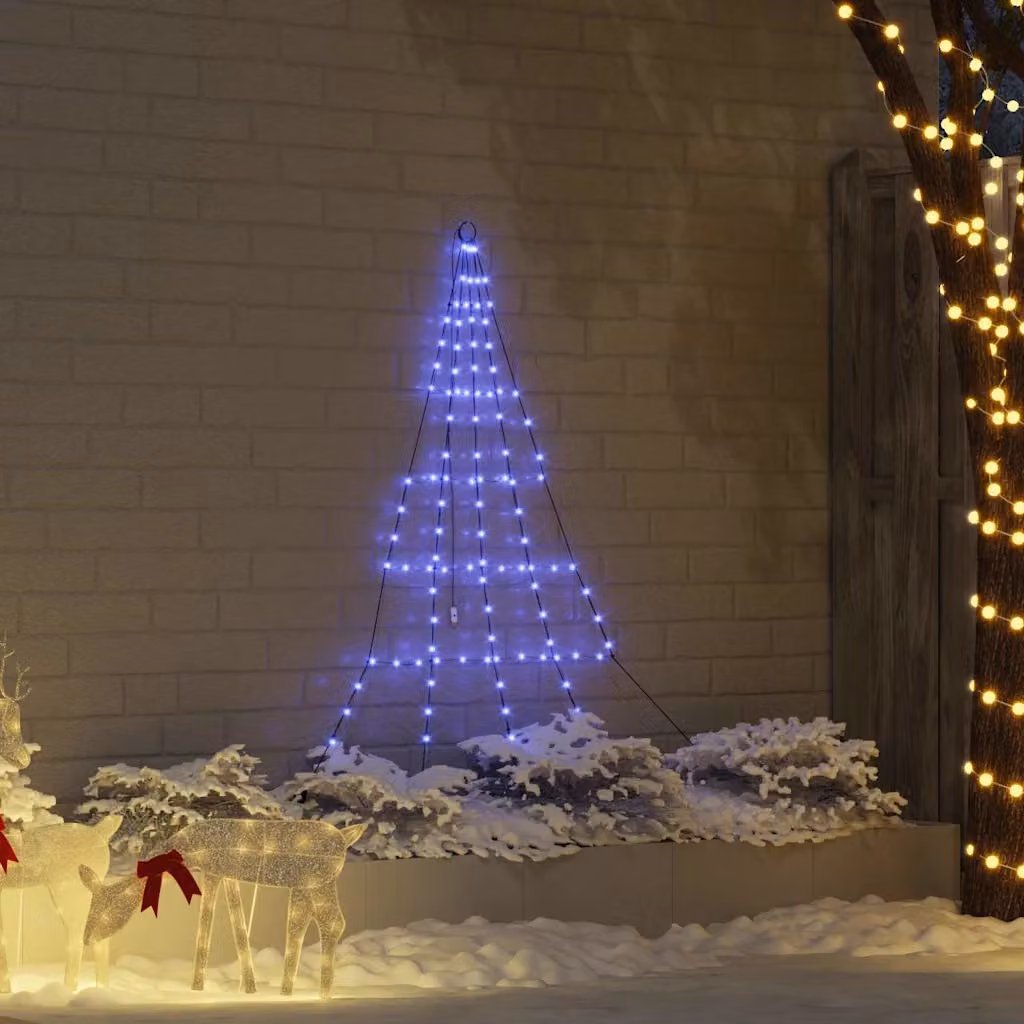 Albero di Natale LED vidaXL Blu con picchetti per terreno, Altezza: 182 cm