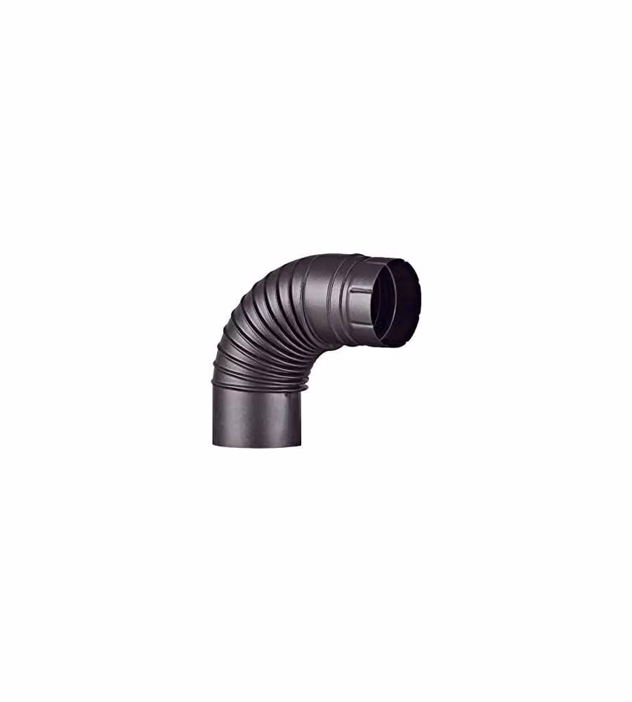 Gomito Smaltato 90° 15 cm Nero Opaco Aeternum Ala