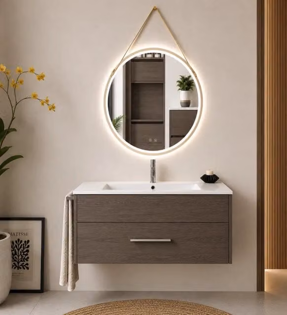 Mobile bagno con lavabo ORIGENBATH FLORENCIA senza specchio 100x45 cm rovere smoky