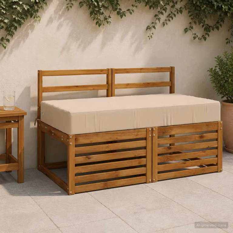 Cuscino per seduta vidaXL SOEST in poliestere beige con rivestimento lavabile e resistente ai raggi UV
