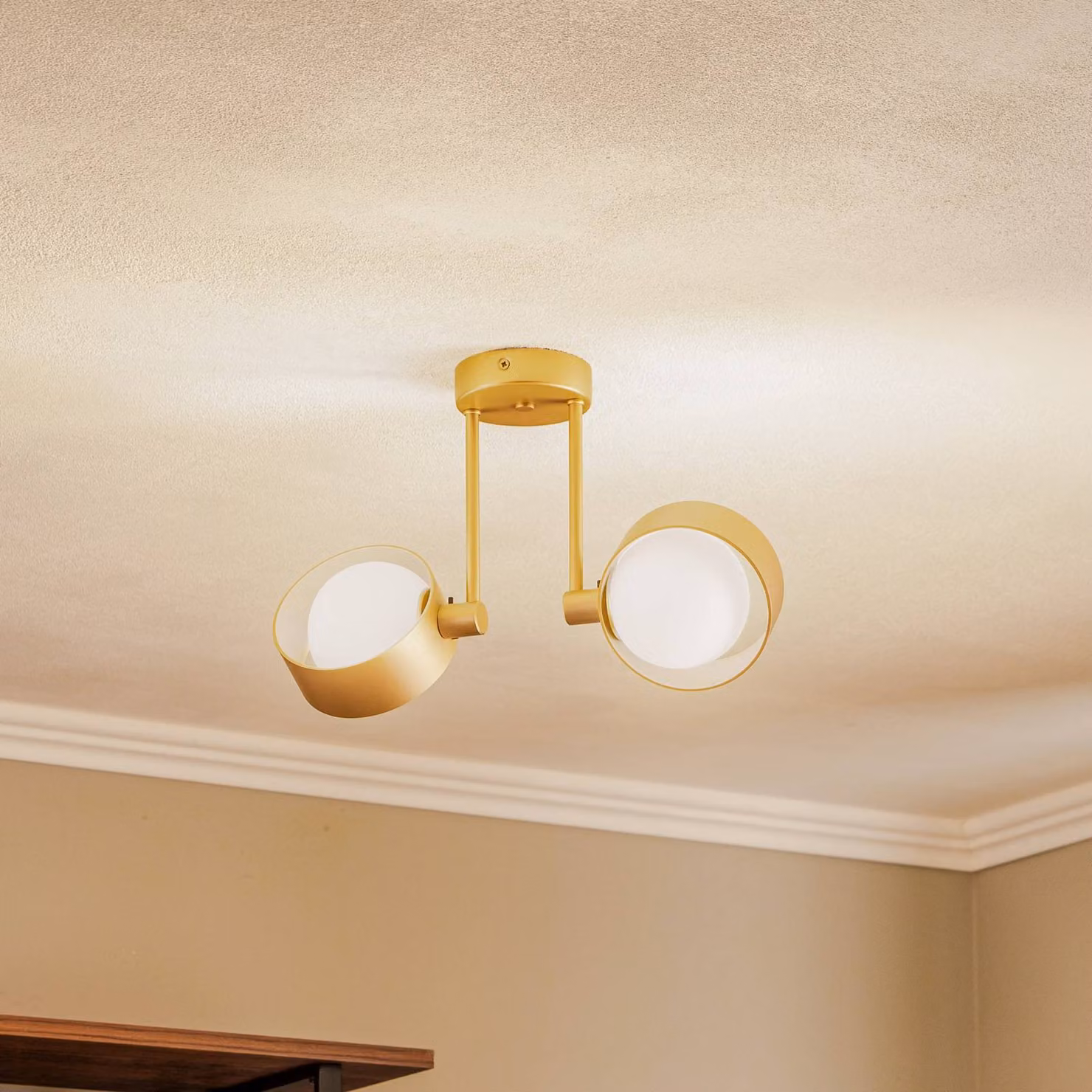 Plafoniera soffitto Mado Argon, dimmerabile, Ottone / Oro, Soggiorno / Sala da pranzo, Metallo, Moderno, Plafoniera